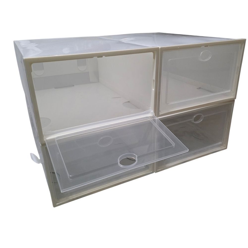 Stackable White Interlocking Shoe Storage Organizer - Picture 4 of 4